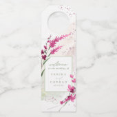 ワイルドフラワー結婚の水彩歓迎フクサID954 ボトルネックタグ (正面)