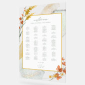 ワイルドフラワー結婚の水彩歓迎金ゴールドID954 アクリルサイン (傾斜)