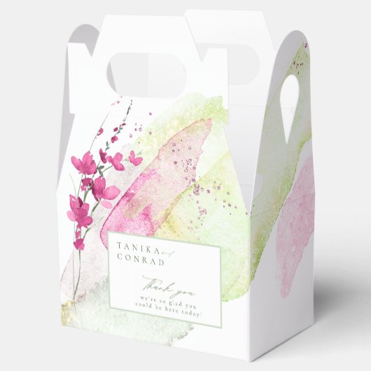 ワイルドフラワー結婚の水彩色ありがとうごきげんふさID954 フェイバーボックス (オープン)