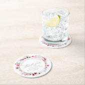 ワイルドフラワー結婚の水彩色ありがとうごきげんふさID954 ラウンドペーパーコースター (インサイチュ)