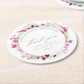 ワイルドフラワー結婚の水彩色ありがとうごきげんふさID954 ラウンドペーパーコースター (アングル)