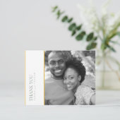 ワイルドフラワー結婚の水彩色ありがとう金ゴールドID954 サンキューカード (スタンド正面)