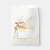 ワイルドフラワー結婚の水彩色ありがとう金ゴールドID954 フェイバーバッグ (正面)