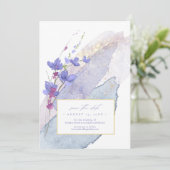 ワイルドフラワー結婚の水彩色Peri ID954 セーブザデート (スタンド正面)