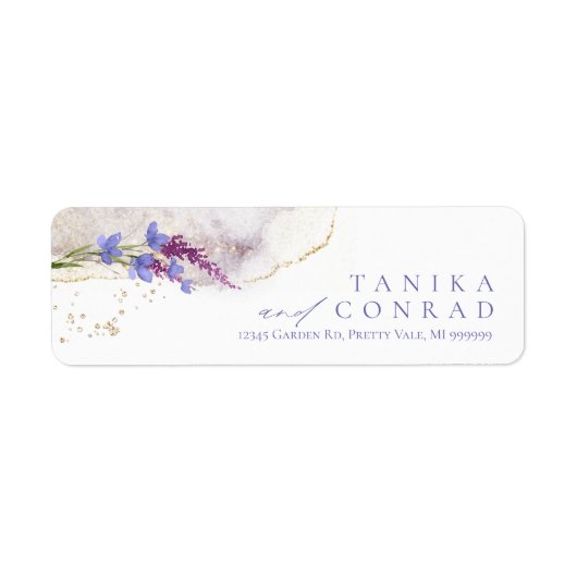 ワイルドフラワー結婚の水彩色Peri ID954 ラベル (正面)