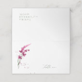 ワイルドフラワー結婚の水彩表2明るい赤紫色ID954 プレイスカード (外部開封)