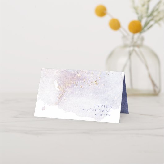 ワイルドフラワー結婚の水彩表Peri ID954 プレイスカード (裏面)