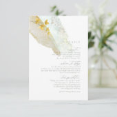 ワイルドフラワー結婚の水彩詳細金ゴールドID954 エンクロージャーカード (スタンド正面)