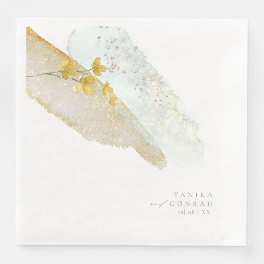 ワイルドフラワー結婚の水色絵を描Str金ゴールドID954 (正面)