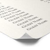 ワイルドフラワー結婚の牧草地の座席表ベージュ色 ポスター (角)