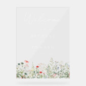 ワイルドフラワー結婚の牧草地へようこそ アクリルサイン (正面)