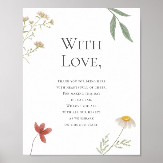 ワイルドフラワー結婚の皆様のご参加に感謝いたします ポスター (正面)