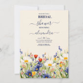 ワイルドフラワー結婚の素朴フローラブライダルシャワー 招待状 (正面)