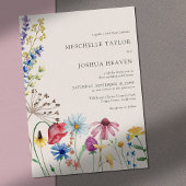 ワイルドフラワー結婚の素朴フローラ写真 招待状