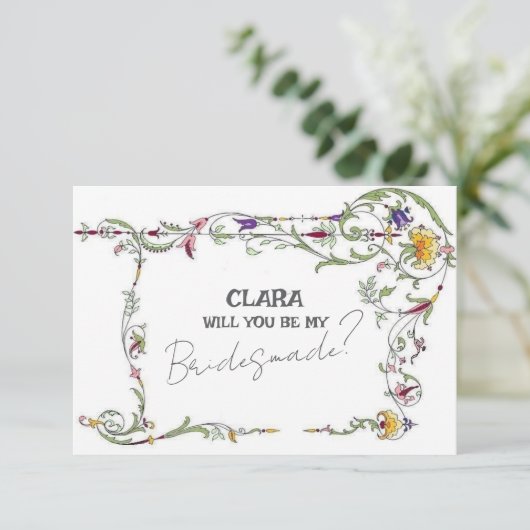 ワイルドフラワー結婚の素朴国産の花嫁 招待状 (スタンド正面)