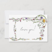 ワイルドフラワー結婚の素朴国産の花嫁 招待状 (裏面)