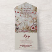 ワイルドフラワー結婚の素朴国 オールインワン招待状 (内側)