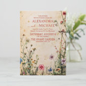 ワイルドフラワー結婚の素朴国 招待状 (スタンド正面)