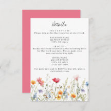 ワイルドフラワー結婚の詳細エンクロージャカード