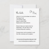 ワイルドフラワー結婚の詳細カードとQRコード 出欠カード (正面)