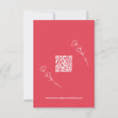 ワイルドフラワー結婚の詳細カードとQRコード 出欠カード (裏面)