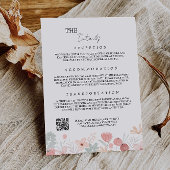 ワイルドフラワー結婚の詳細カードテンプレート 招待状