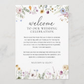 ワイルドフラワー結婚の週末のタイムラインナリーカード メニュー (正面)