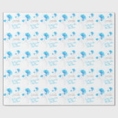 ワイルドフラワー結婚の青いグレーのアートラップ ラッピングペーパー (フラット)