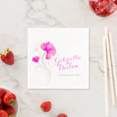 ワイルドフラワー結婚アートピンク紙ナプキン スタンダードカクテルナプキン (インサイチュ)