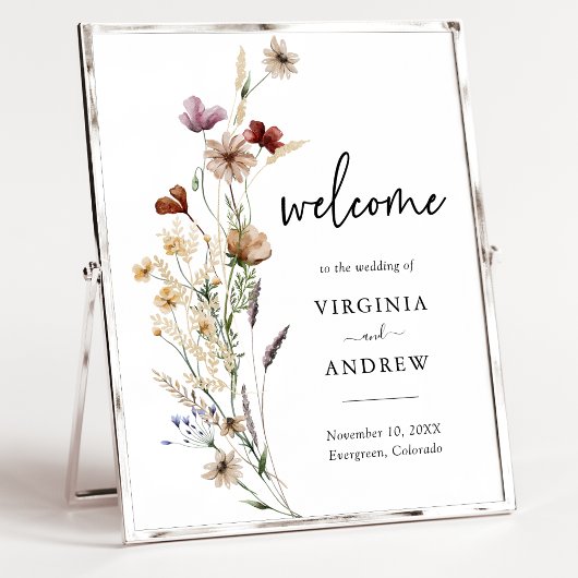 ワイルドフラワー結婚ウェルカムのポスター ポスター