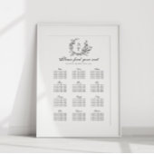 ワイルドフラワー結婚クの座席表ポスター ポスター