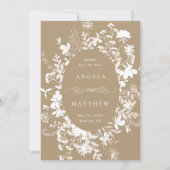 ワイルドフラワー結婚シルエットの日焼け写真 セーブザデート (正面)