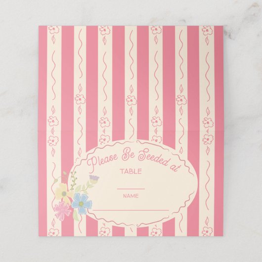 ワイルドフラワー結婚シードパケットのテーブル番号名 プレイスカード (外部開封)