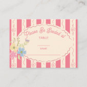 ワイルドフラワー結婚シードパケットのテーブル番号名 プレイスカード (正面)