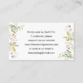 ワイルドフラワー結婚ズのウェブサイトQRコードを挿入 エンクロージャーカード (裏面)