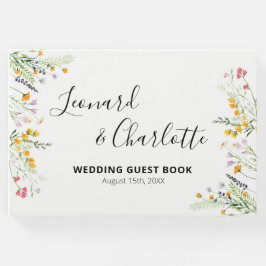ワイルドフラワー結婚ズのゲストの本の記念 ゲストブック