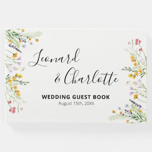 ワイルドフラワー結婚ズのゲストの本の記念 ゲストブック (正面)