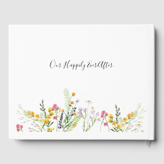 ワイルドフラワー結婚ズのゲストの本の記念 ゲストブック (裏面)