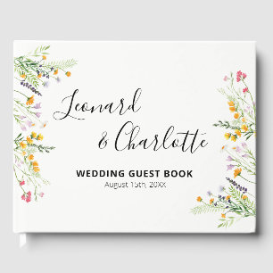 ワイルドフラワー結婚ズのゲストの本の記念 ゲストブック