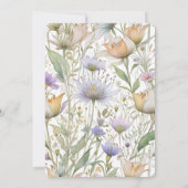 ワイルドフラワー結婚ズのテーブル番号カード 招待状 (裏面)