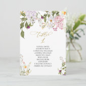 ワイルドフラワー結婚ズのテーブル番号1の座席表 招待状 (スタンド正面)