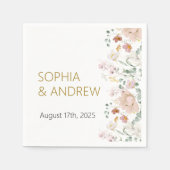 ワイルドフラワー結婚ズのナプキン スタンダードカクテルナプキン (正面)