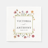 ワイルドフラワー結婚ズのナプキン スタンダードカクテルナプキン (正面)