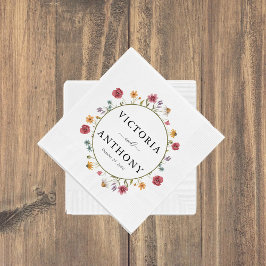 ワイルドフラワー結婚ズのナプキン スタンダードカクテルナプキン