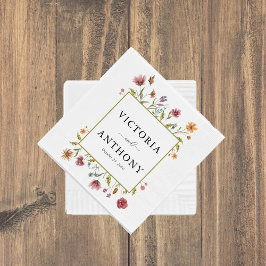 ワイルドフラワー結婚ズのナプキン スタンダードカクテルナプキン