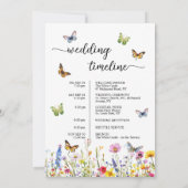 ワイルドフラワー結婚ズのバッグレター&タイムラインカード 招待状 (裏面)