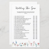 ワイルドフラワー結婚ズまたはカップルのシャワーシューゲーム (正面/裏面)