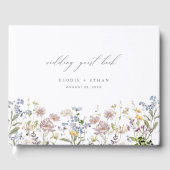 ワイルドフラワー結婚ズゲストブックフローラボホモダン ゲストブック (正面)