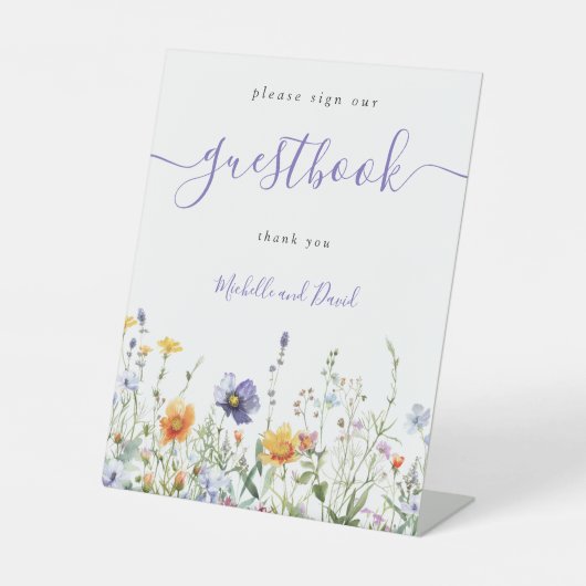 ワイルドフラワー結婚ズゲストブック 台座サイン (正面)