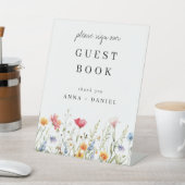 ワイルドフラワー結婚ズゲストブック 台座サイン (インサイチュ)